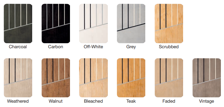 Colour range of Flexiteek 2G decking